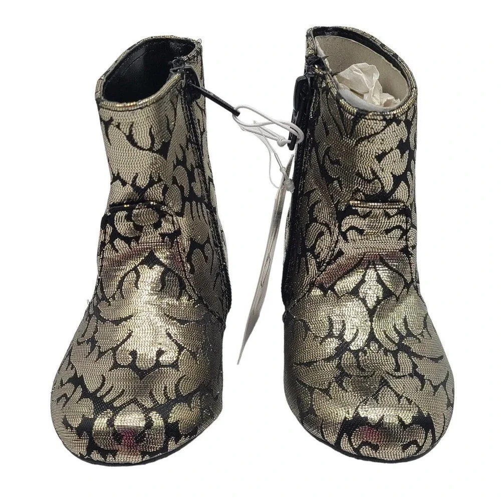 Genuine Kids Oshkosh Girls Gold Black‎ Caley Zipper Fashion Boots NEW Size 6